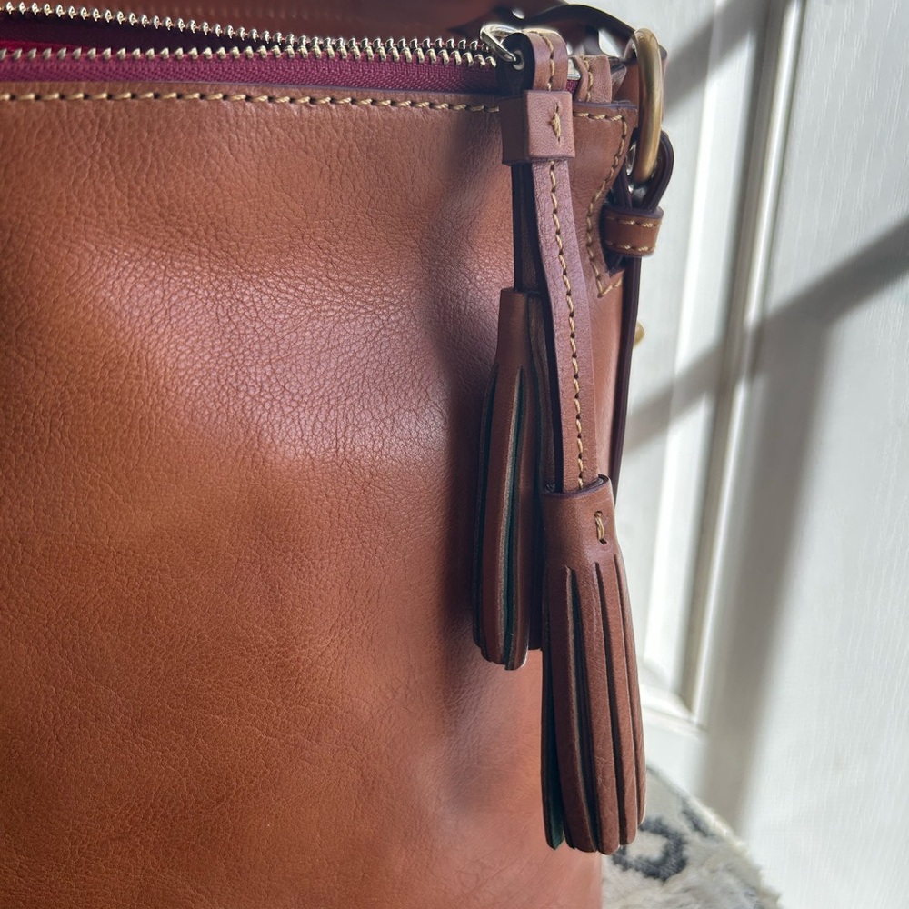 Dooney & Bourke Brown Leather Hobo Bag - Picture 13 of 16